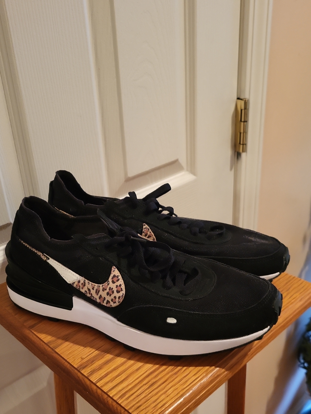 Nike Waffle One SE Black Leopard Women's Sneakers Size 10 DJ9776-001